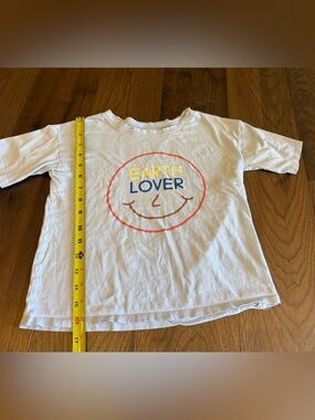 Open Edit Kids Organic Cotton "Earth Lover" Graphic Tee Size 6